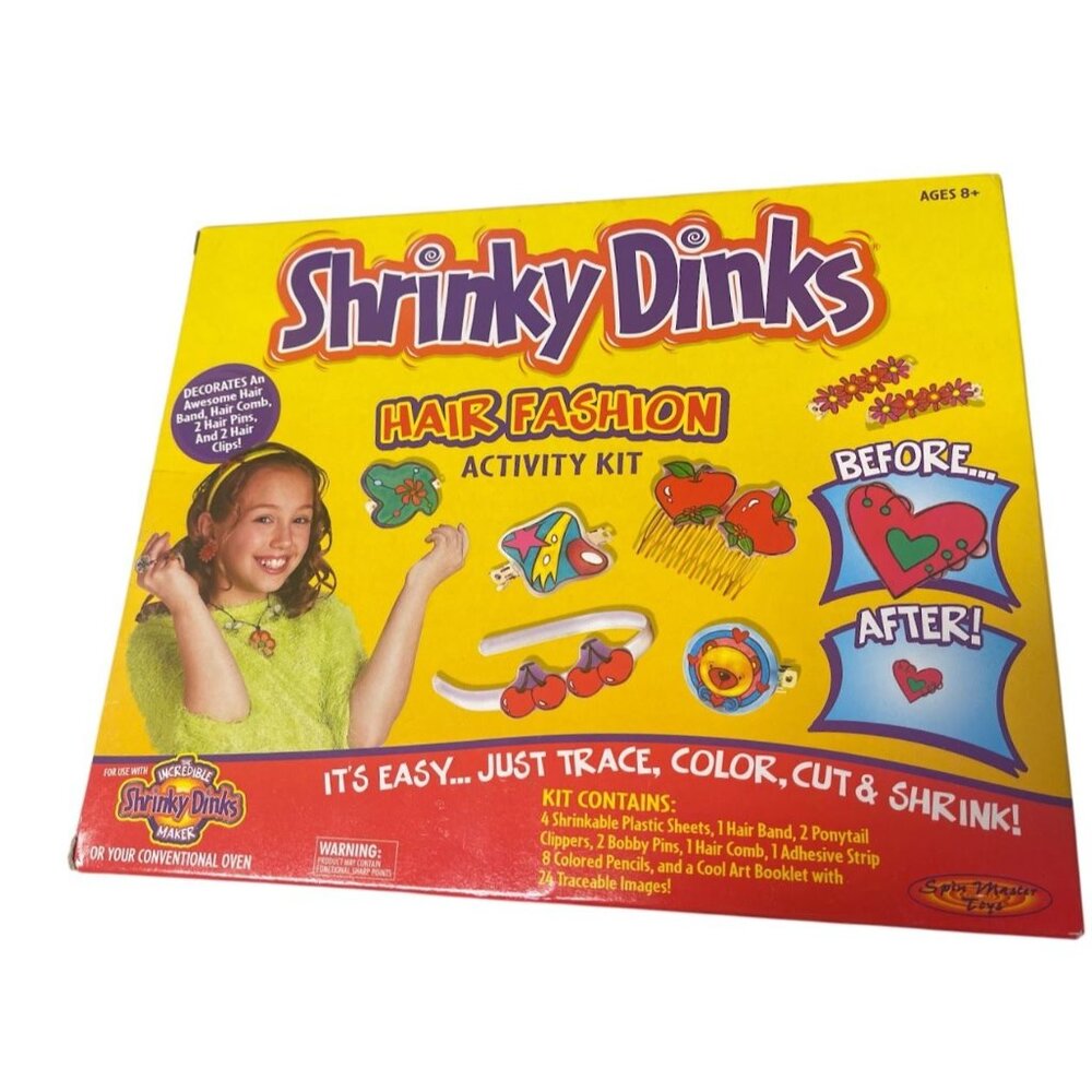 Vintage Shrinky Dinks Hair Fashion Activity Kit Ages 8+ DIY Crafting Kit